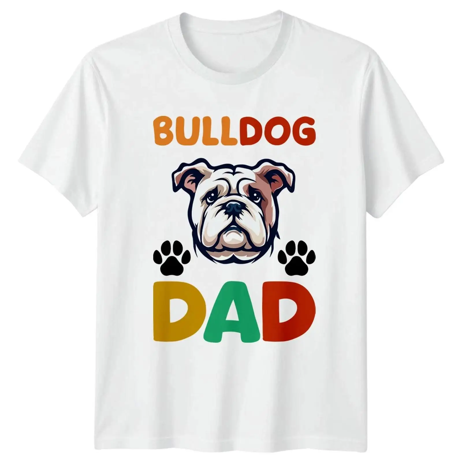 Vintage Fashion Herren - Bulldogge Papa Herren T Shirt Bulldoggenbesitzer