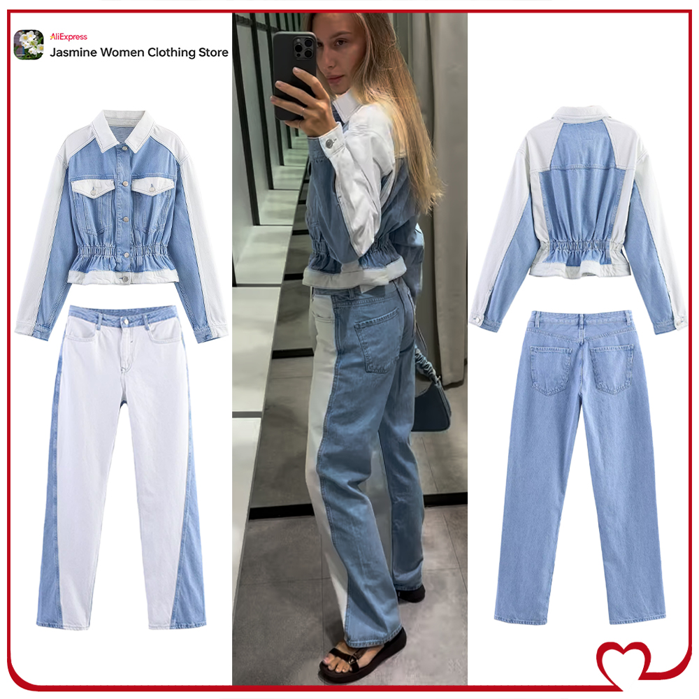 Patchwork Jean Jacket - Casual Cowgirl Co-ord Sets Stylish Denim