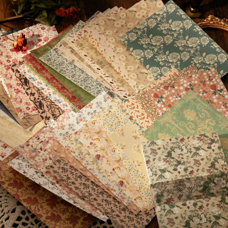 Vintage Fashion Magazine - 100 Sheets Vintage INS Floral pattern