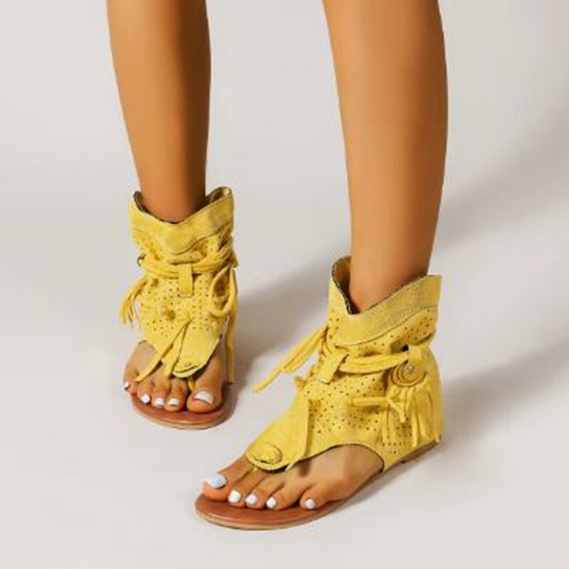Vintage Fashion Female - Sandals 2026 Retro Gladiator Ladies Clip