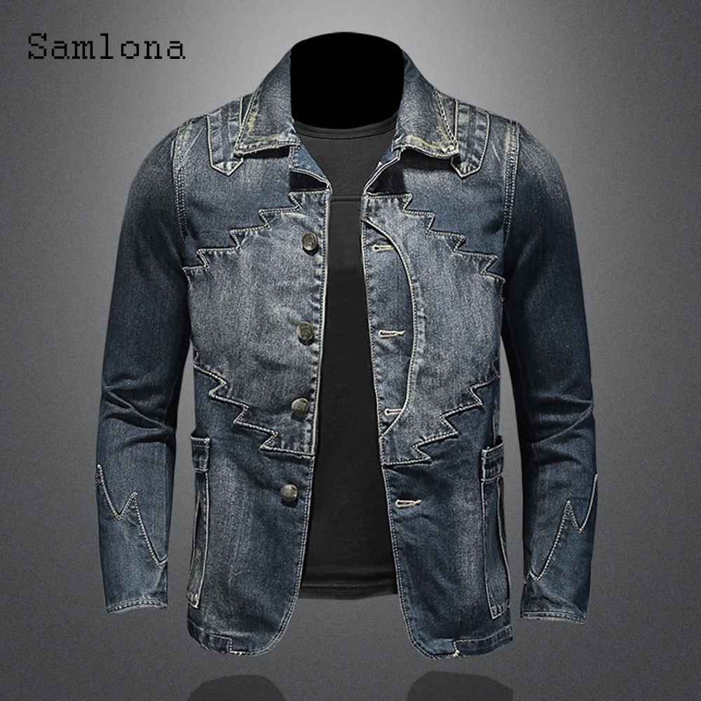 Patchwork Jean Jacket - 2025 Single Breasted Mens Denim Jackets