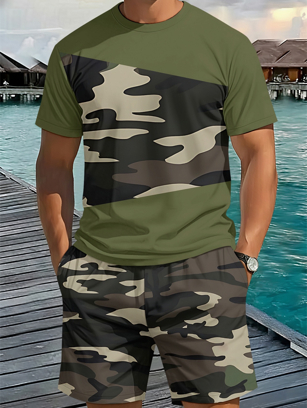 Vintage Fashion Mens - Summer Vintage Men's Fashion Two-Piece Set