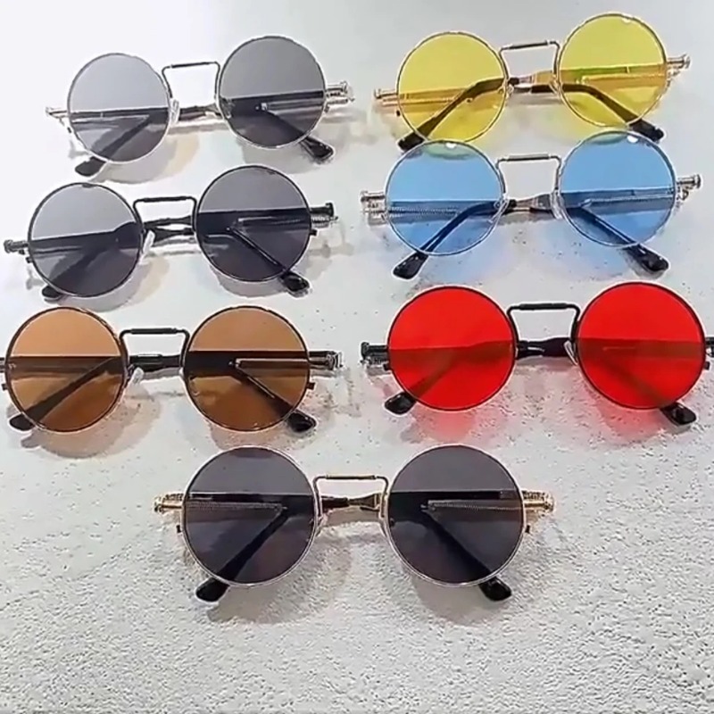 Vintage Metal Frame Round Sung - Vintage Fashion Female recensione e prezzo