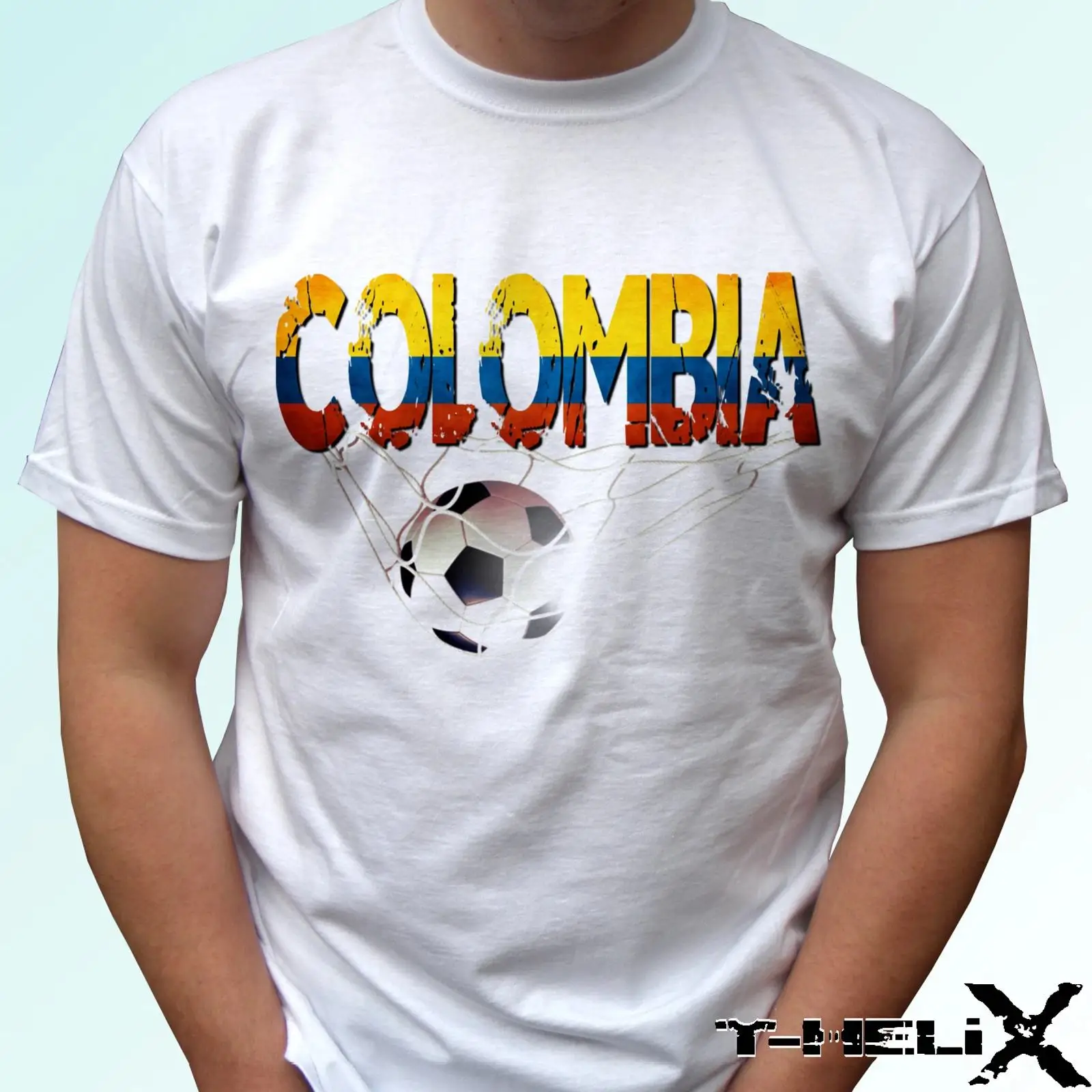 Kolumbien Fußball Flagge weiße - Vintage Fashion Herren recensione e prezzo