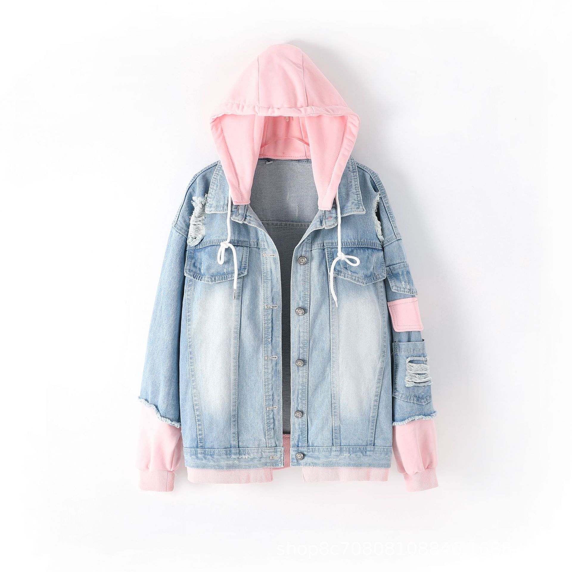 European Style Loose Hooded Pa - Patchwork Jean Jacket recensione e prezzo