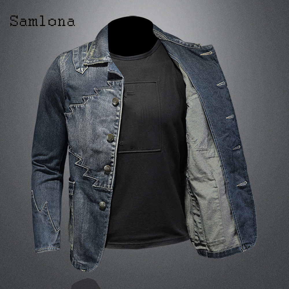 2025 Single Breasted Mens Deni - Patchwork Jean Jacket recensione e prezzo