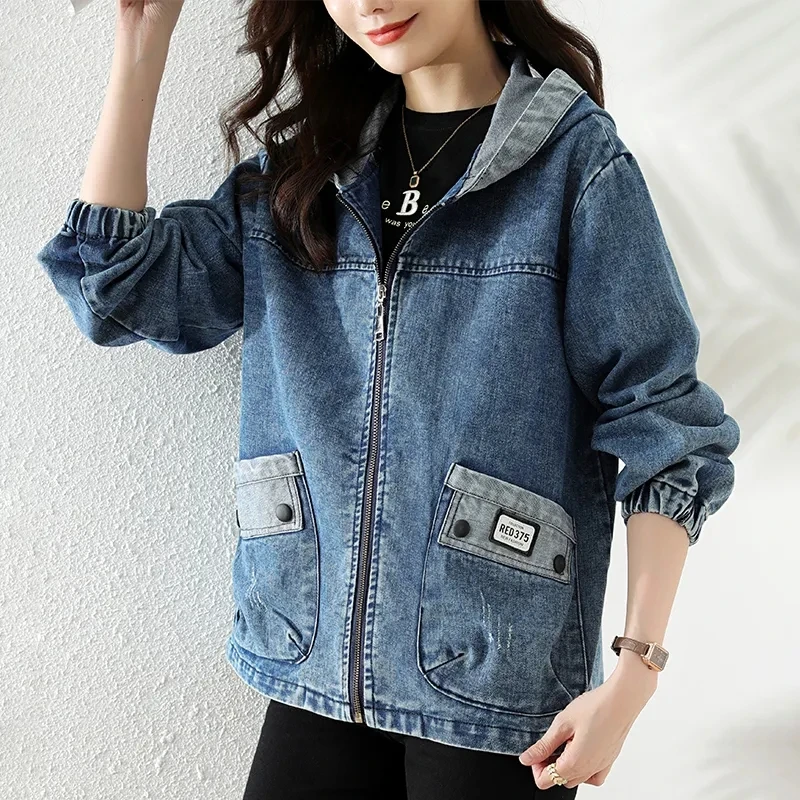 New Splicing Zipper Female Cow - Patchwork Jean Jacket recensione e prezzo