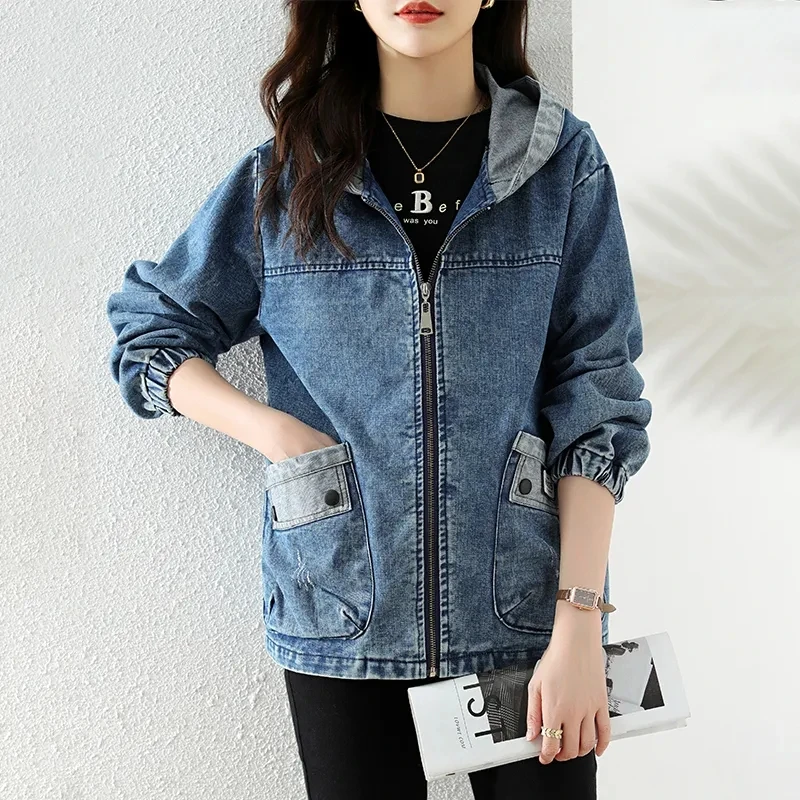New Splicing Zipper Female Cow - Patchwork Jean Jacket recensione e prezzo
