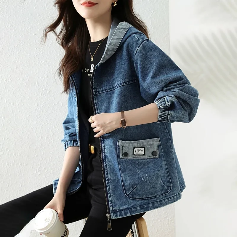 New Splicing Zipper Female Cow - Patchwork Jean Jacket recensione e prezzo