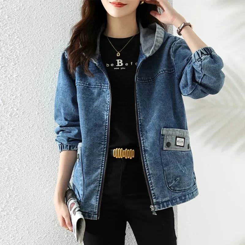 New Splicing Zipper Female Cow - Patchwork Jean Jacket recensione e prezzo