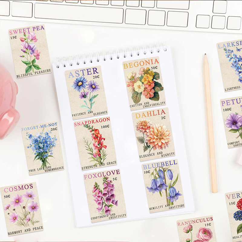 50PCS Vintage Flower Postage S - Vintage Fashion Magazine recensione e prezzo