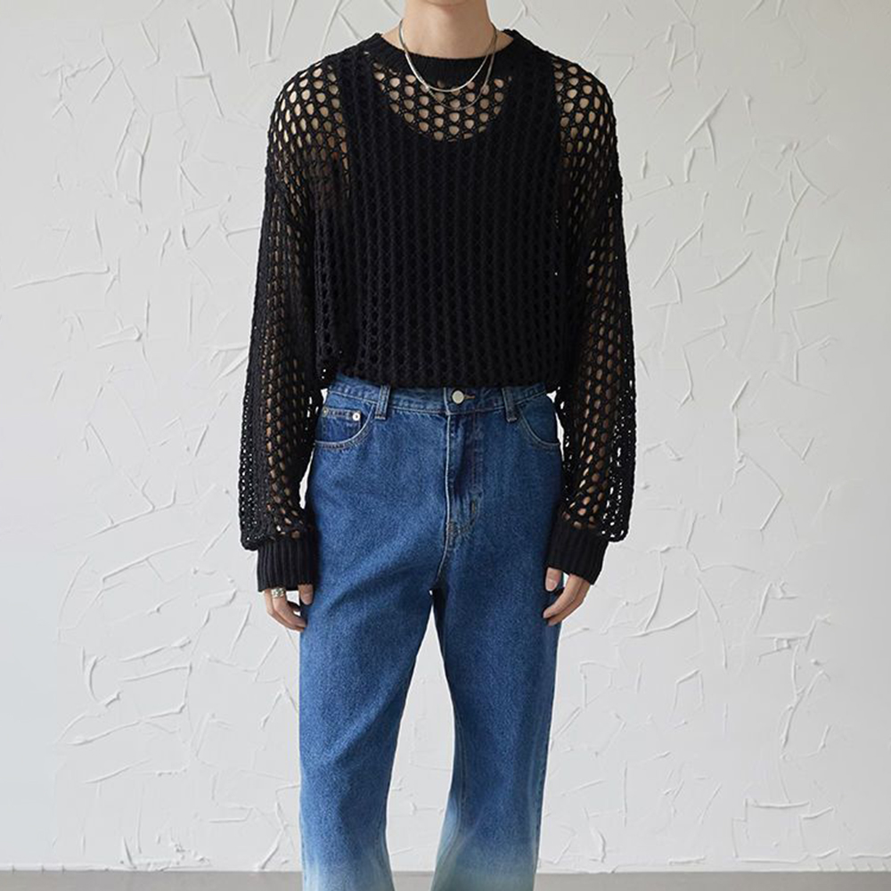 Mens Y2k Hollow Out Outfits Se - Vintage Fashion Outfits Men recensione e prezzo
