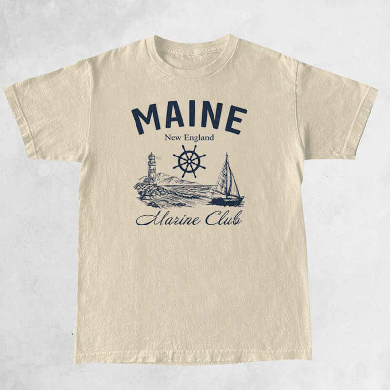 Maine Marine Club Vintage T-Sh - Vintage Yacht Fashion recensione e prezzo