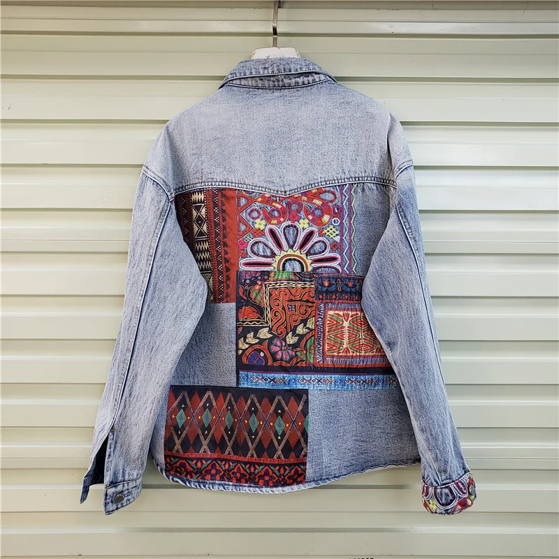 Bohemia Embroidery Splicing Bi - Patchwork Jean Jacket recensione e prezzo