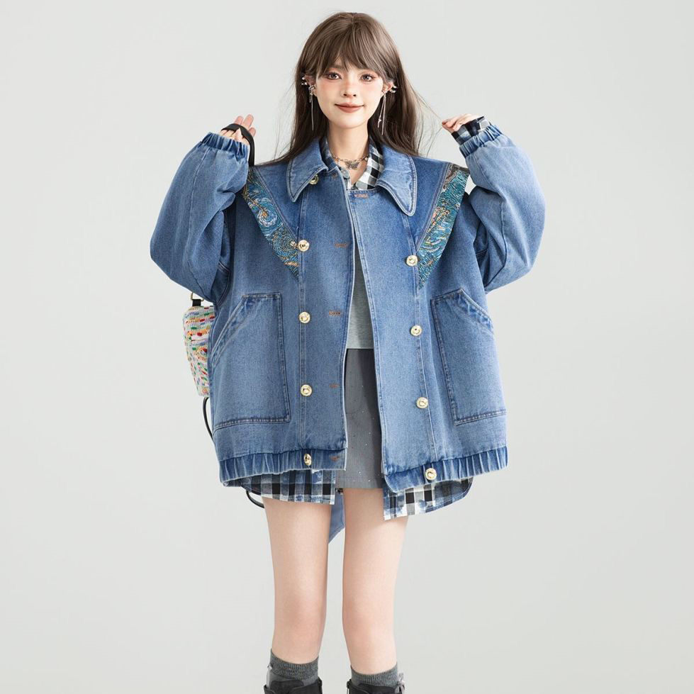 Vintage Denim Jacket Outwear W - Patchwork Jean Jacket recensione e prezzo