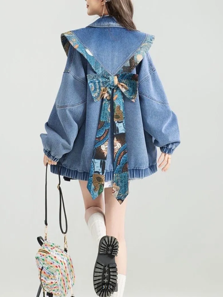 Vintage Denim Jacket Outwear W - Patchwork Jean Jacket recensione e prezzo