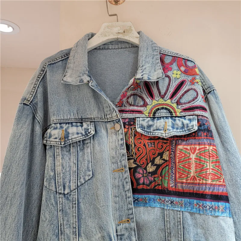 Vintage Blue Embroidery Splice - Patchwork Jean Jacket recensione e prezzo
