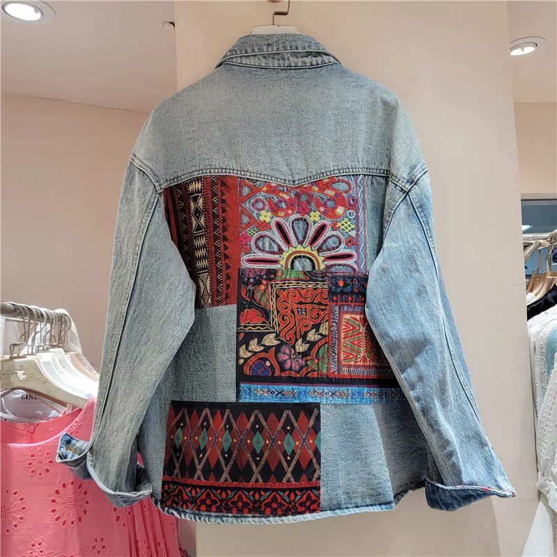 Vintage Blue Embroidery Splice - Patchwork Jean Jacket recensione e prezzo