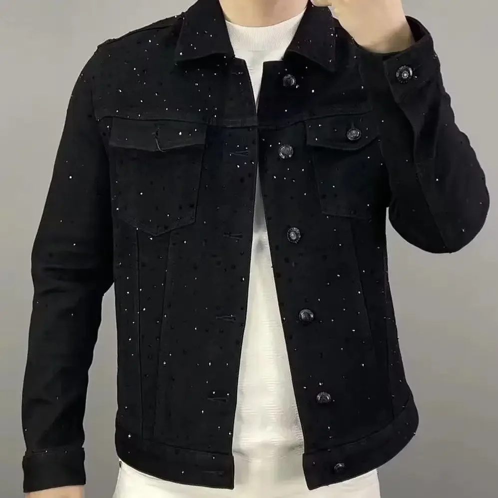 Jeans Coat for Men Button Casu - Patchwork Jean Jacket recensione e prezzo