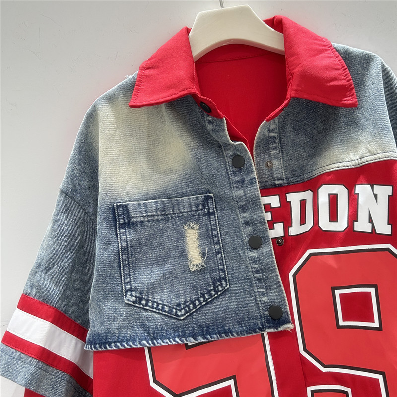 Retro Woman Denim Patchwork Sh - Patchwork Jean Jacket recensione e prezzo