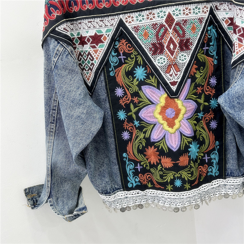 Vintage Women Denim Jackets Em - Patchwork Jean Jacket recensione e prezzo