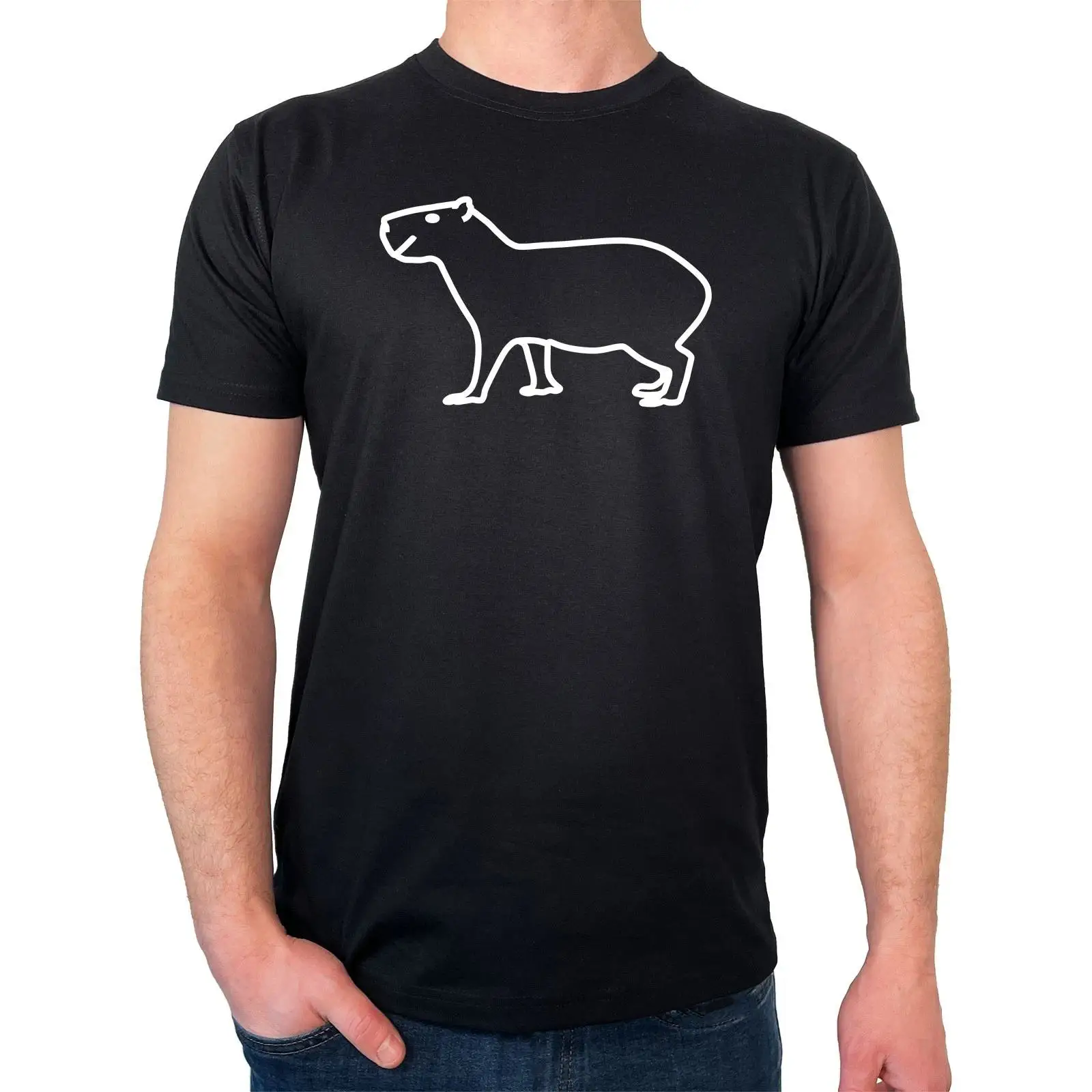 Herren T Shirt Capybara Silhou - Vintage Fashion Herren recensione e prezzo