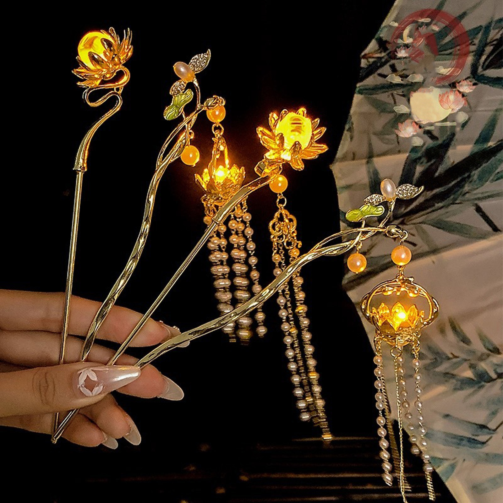 Luminous Flower Hairpin For Wo - Vintage Fashion In Chinese recensione e prezzo