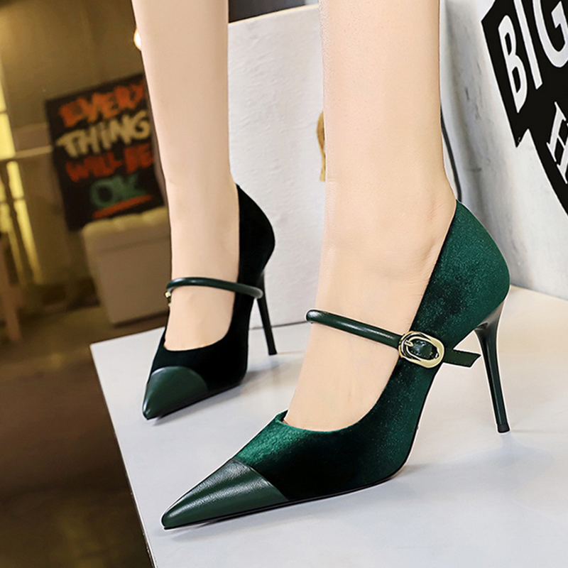 Women Vintage Green Suede 7cm  - Vintage Fashion Female recensione e prezzo