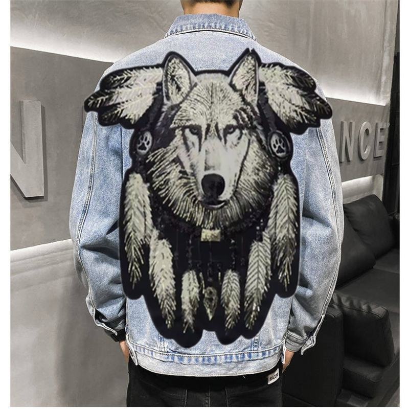 America Vintage Heavy Wolf Emb - Patchwork Jean Jacket recensione e prezzo