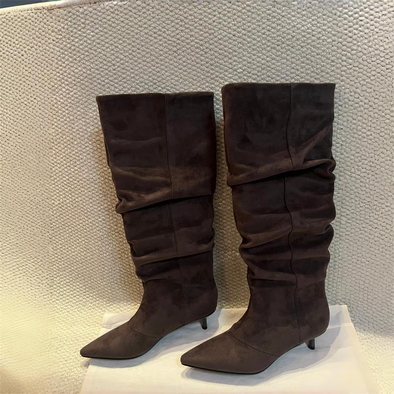 Suede Slouch Knee High Boots W - Vintage Fashion Designers recensione e prezzo