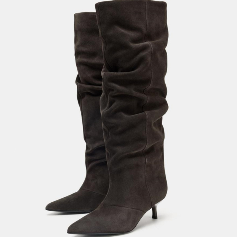 Suede Slouch Knee High Boots W - Vintage Fashion Designers recensione e prezzo