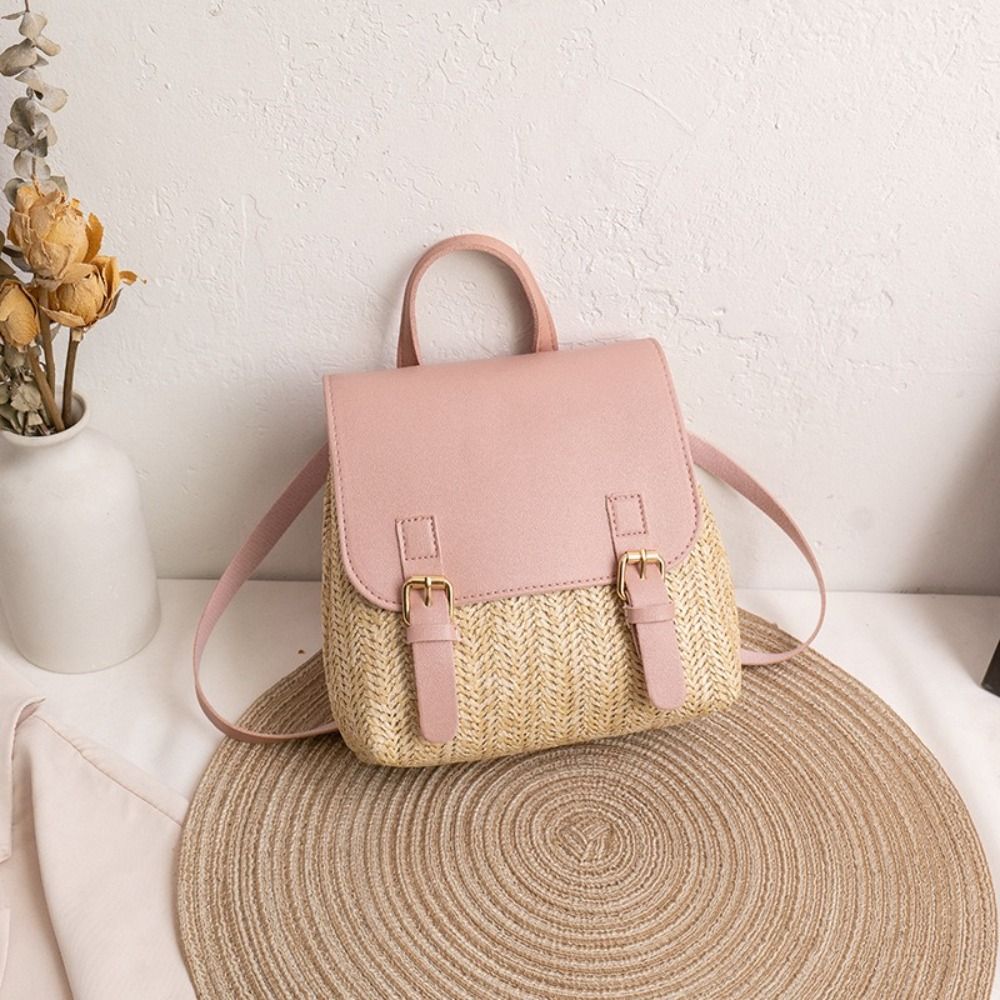 Fashion PU Leather Straw Backp - Vintage Fashion Look recensione e prezzo